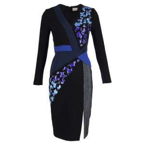 Peter Pilotto „Aro“ – schwarzes Midikleid aus Schurwolle