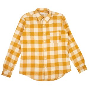 President’s Shirt – kariertes, gewaschenes Hemd „Chatham Softflanella“ in Curry
