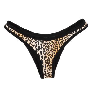 Reine Olga „Wilson“ – Bikinihose mit Leopardenmuster in Schwarz und Orange
