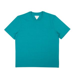 Bottega Veneta – kurzärmliges Baumwoll-T-Shirt „Blue Sunrise“, neu mit Etikett