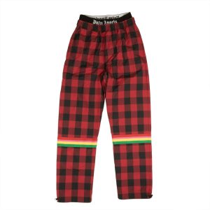 Rote Freizeithose mit großem Karomuster