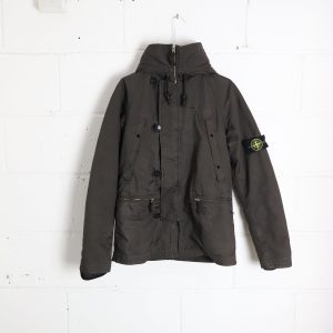 Stone Island – Kapuzenjacke aus braunem Polyester