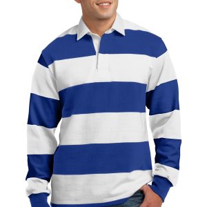 Sport-Tek – klassisches langärmliges Rugby-Poloshirt für Herren