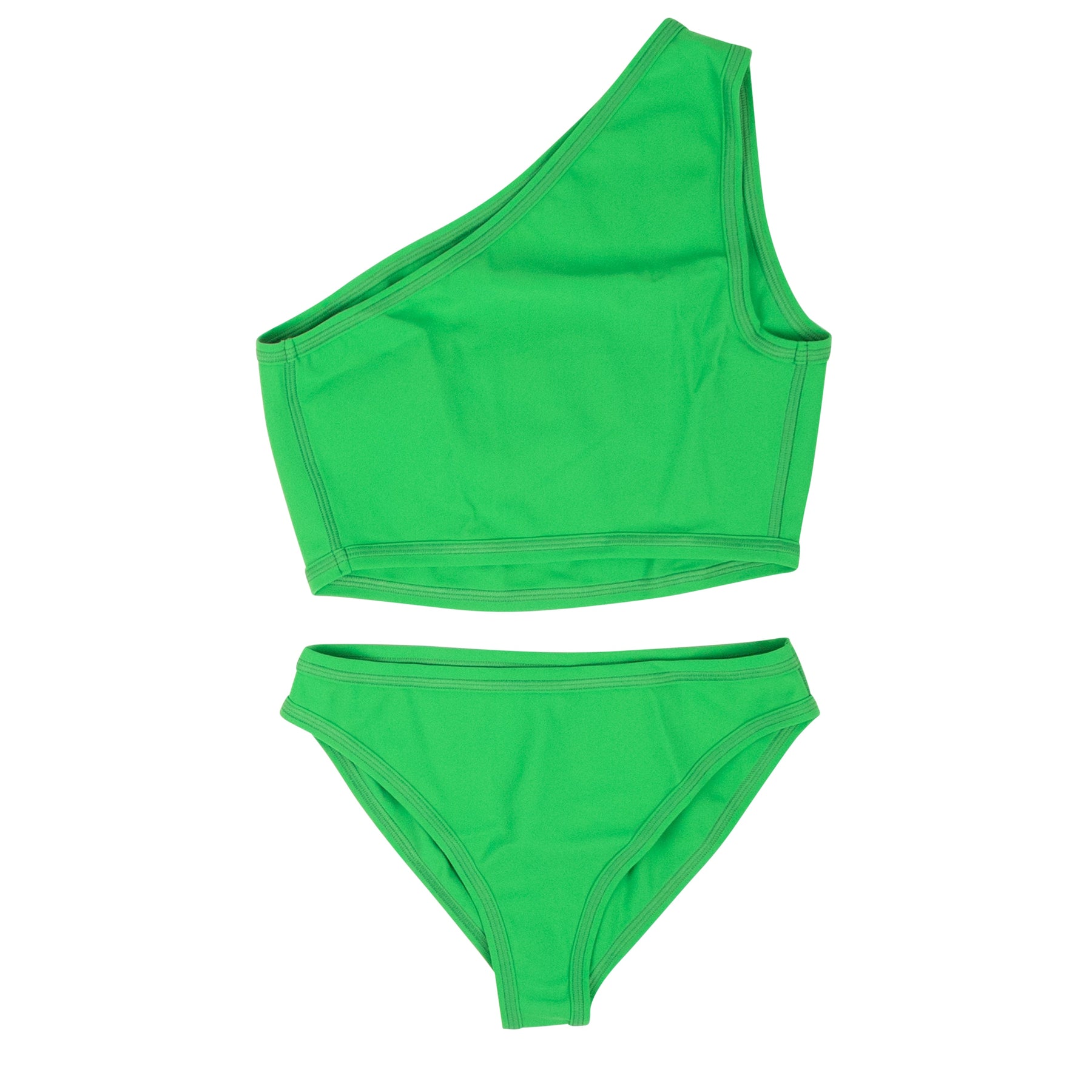Bottega Veneta – Bikini mit einem Schulterträger, Farbton „Parakeet“