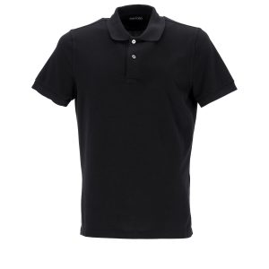 Tom Ford Poloshirt aus schwarzer Baumwolle 7748657709116