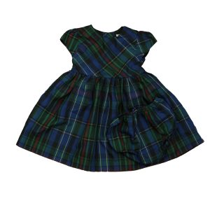 Ralph Lauren: Grünes kariertes Mädchenkleid, 7805990731836