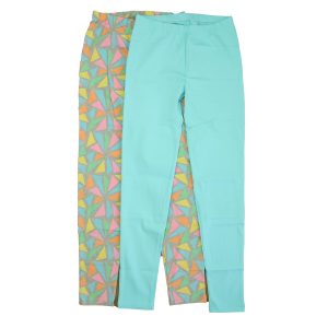 Mightly: Türkis-graue Mädchen-Leggings, 7806011408444