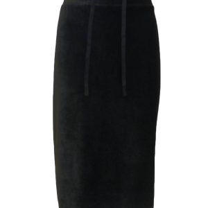 Schwarzer Damen-Sportrock aus Velours
